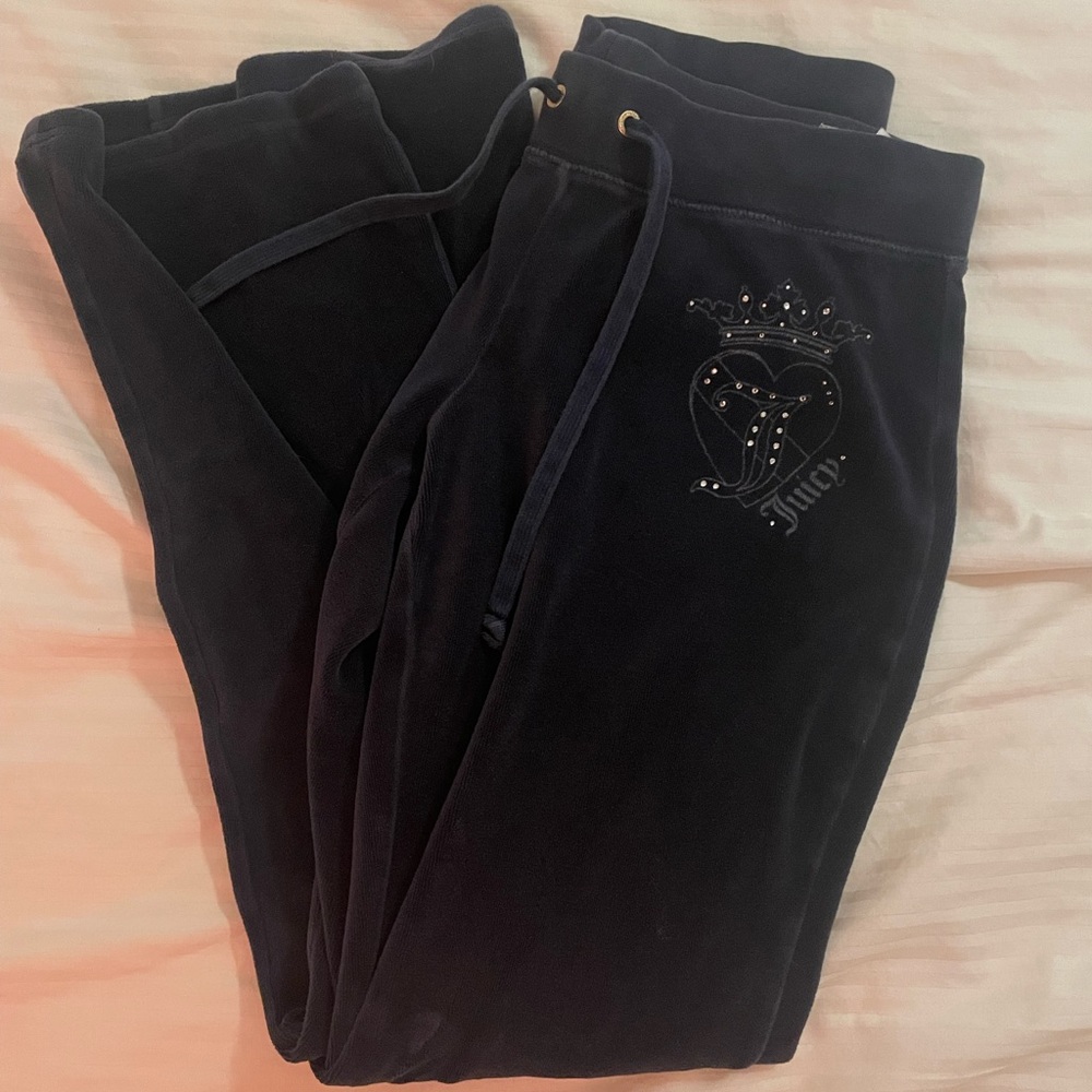 Juicy couture vintage Y2k navy blue velvet joggers